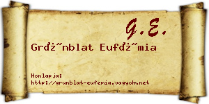 Grünblat Eufémia névjegykártya